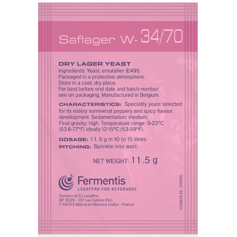 Brew Shop - Fermento Fermentis SafLager™ W-34/70 - Brassaria Brasil